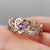 Delicate Purple Sapphire Women's Heart Two-Tone Ring thumbnail